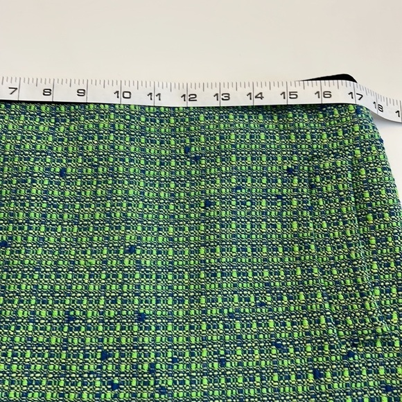 TOPSHOP  tweed mini skirt size 12 full zip back 2 pockets black side stripes - Picture 10 of 12